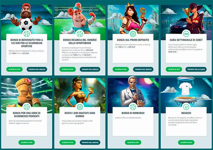 OTTIENI IL BONUS - 22bet bonus senza deposito - 22bet | 6