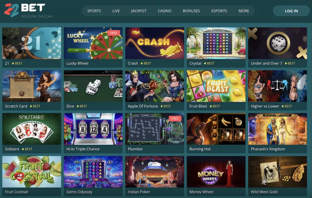 22bet casino​ TOC 5
