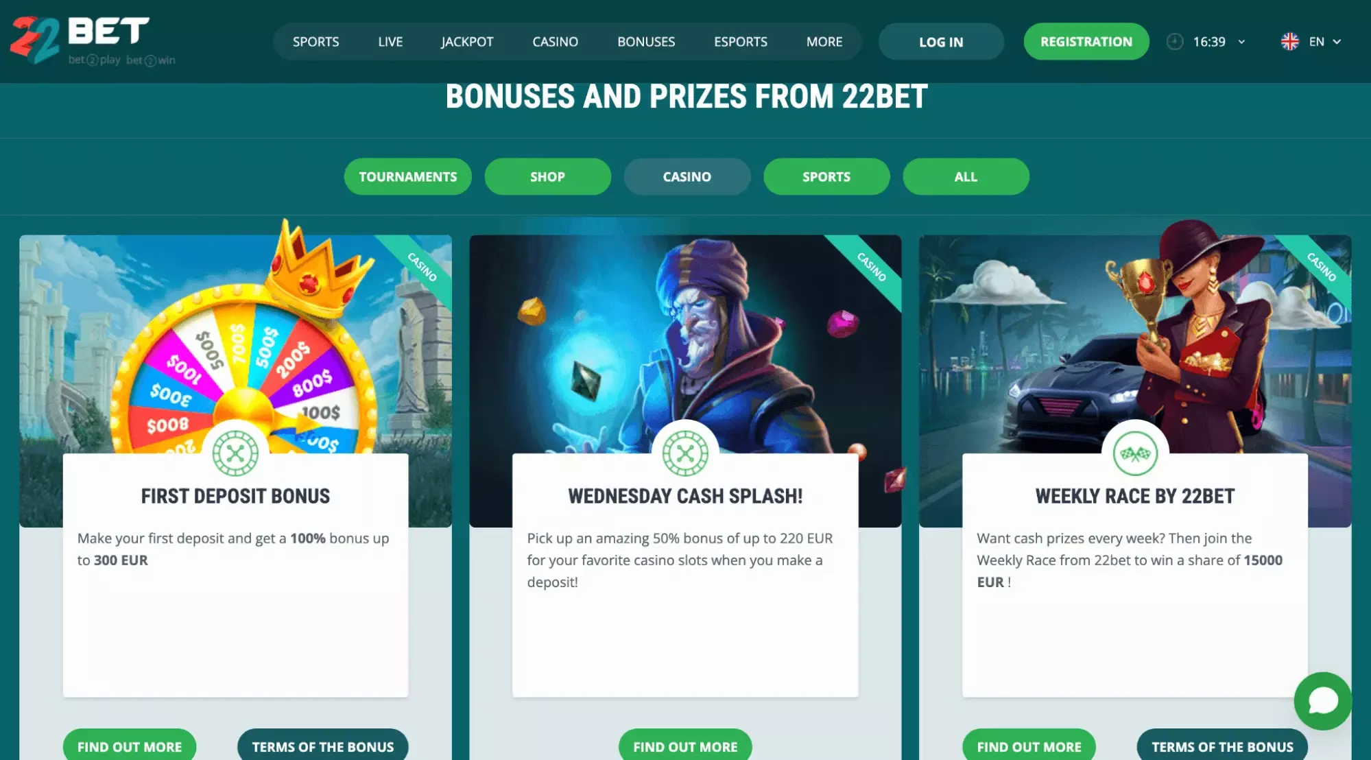 22bet casino TOC 4