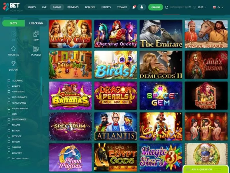 22bet casino​ TOC 2