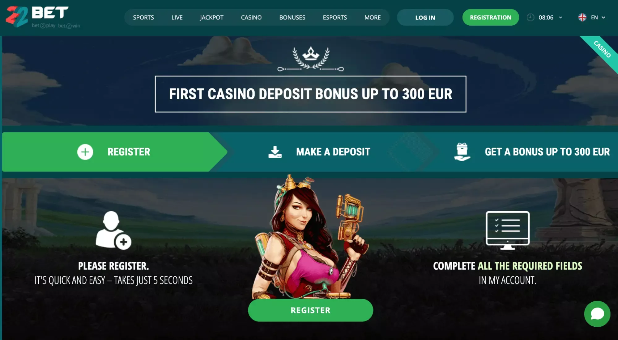 22bet casino TOC 5