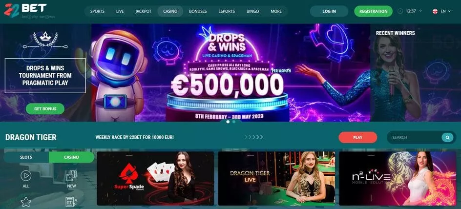 22bet sázení TOC 9