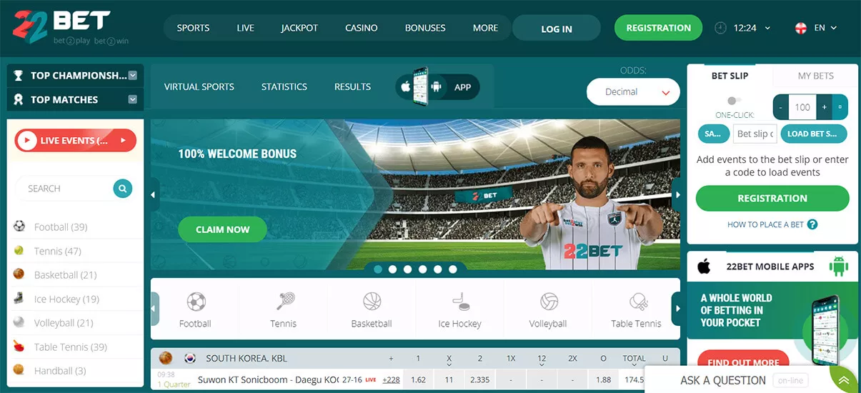 22bet казино TOC 6