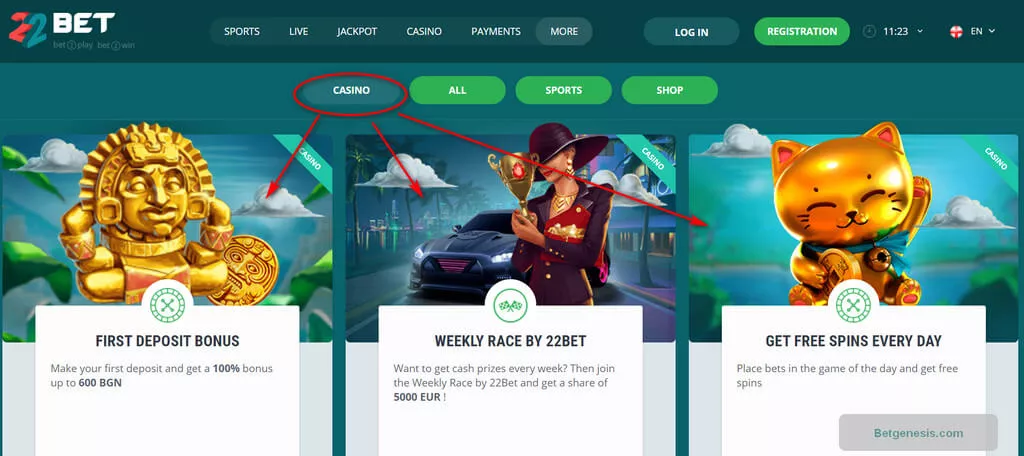 22bet казино